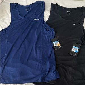 Nike Dri-FIT Athletic Tank Tops - Blue & Black